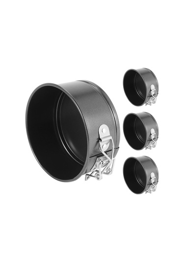 Xurunkeji 4 İnç Mini Yaylı Kalıp Seti - Mini Cheesecake'ler, Pizzalar Ve Kişler İçin 4 Parçalı Küçük Yapışmaz Cheesecake Kalıbı Siyah Xurunkeji 4 İnç Mini Yaylı Kalıp Seti - Mini Cheesecake'ler, Pizzalar Ve Kişler İçin 4 Parçalı Küçük Yapışmaz Cheesecake Kalıbı Siyah