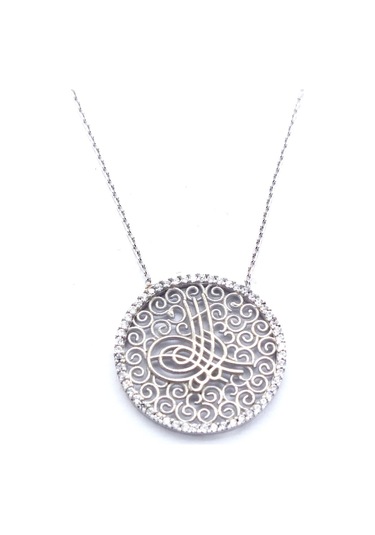 Ferizz Zirkon Taşlı Tuğralı Gümüş Kolye Gk-305