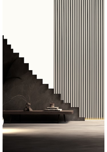 Mdf Ahşap Akustik Duvar Paneli 60x275 Cm - Soft Gri 60x275