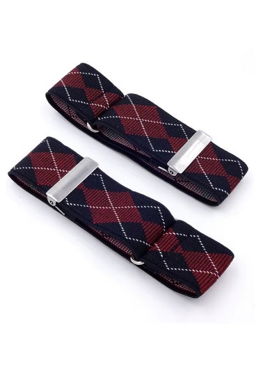 Omark Cotton Gömlek Kolu Tutucu Ks Baklava Siyah - Kırmızı