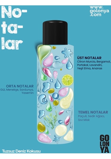 Golonya Tuzsuz Deniz Kokulu Cam Şişe Kolonya 250 ML