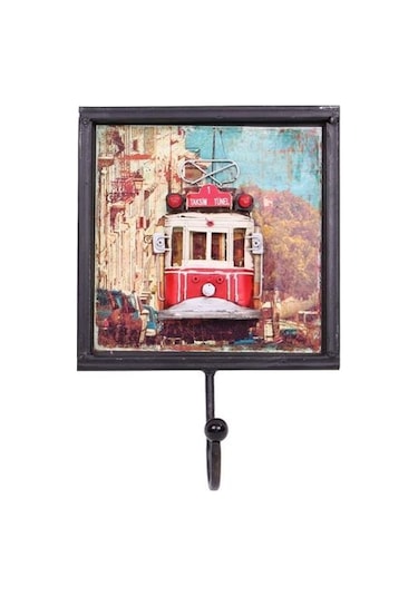 Himarry Dekoratif Metal Askı Tramvay Dekorlu Retro Askılık Vintage Diğer