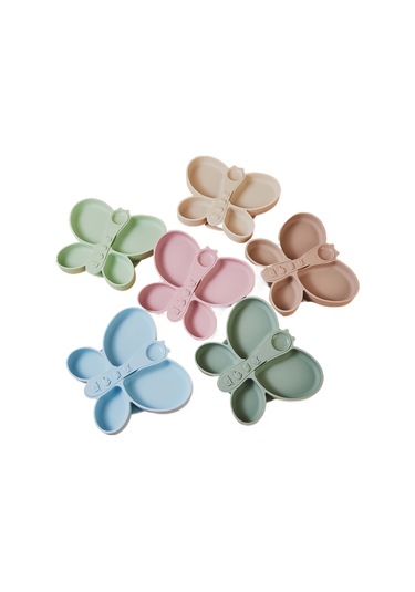 Besleme Tepsisi, Kelebek Tepsi Ve Kaşık, Kendi Kendine Beslenmeye Uygun, Vantuzlu Tasarıma Sahip