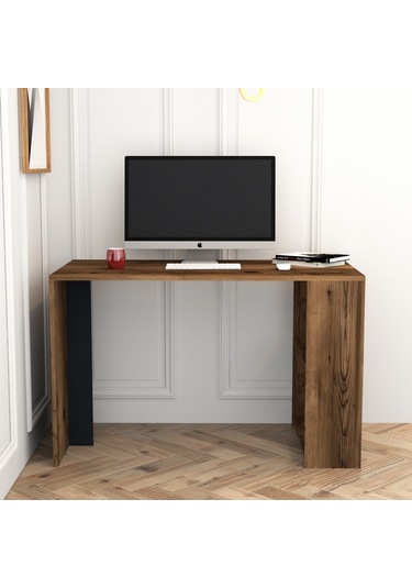 Variant Lima Çalışma Masası Ve Kitaplık Takımı - Ceviz / Antrasit Ceviz