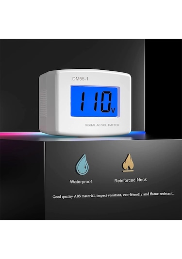 Butu Dm55-1 Ac 110v-220v Lcd Dijital Voltmetre Gerilim Test Cihazı Dedektörü Metre Ab Tak