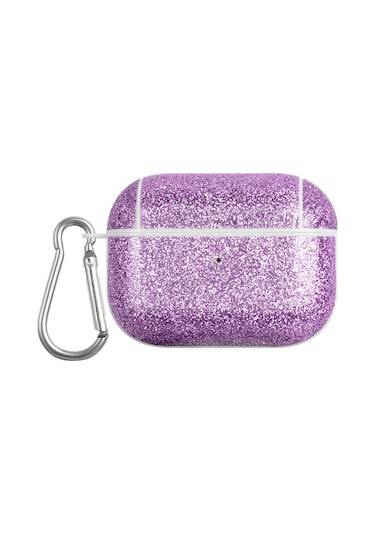Airpods Uyumlu Pro Glitter Powder Cilt Dokusu İçin Pc Tws Kulaklık Kılıfı Mor