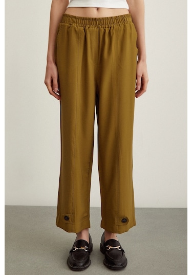 Never More Lastikli Salaş Pantolon Haki