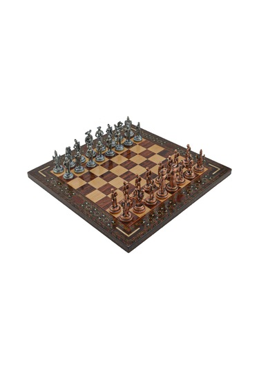 Gifthome Metal Satranç Takımı-seti Orta İspanyol Antik Taş Ve