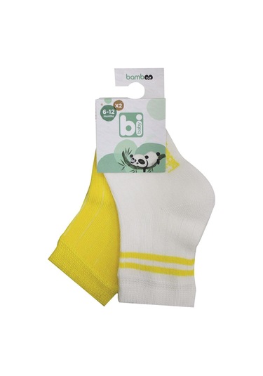 Bibaby Derby Bamboo 2Li Çorap 68386 Ekru Sarı