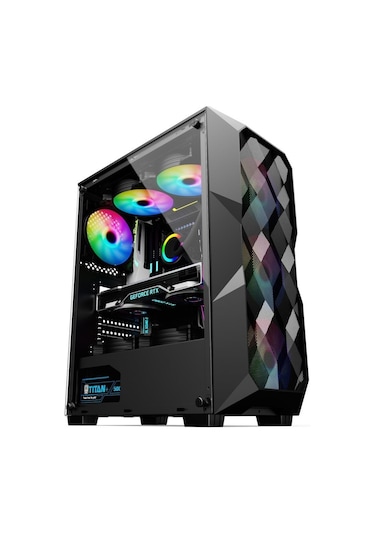 İzoly Entei X i3-12100F 16 GB 512 GB M.2 NVMe RX 580 24" Free Dos Masaüstü Oyuncu Bilgisayarı