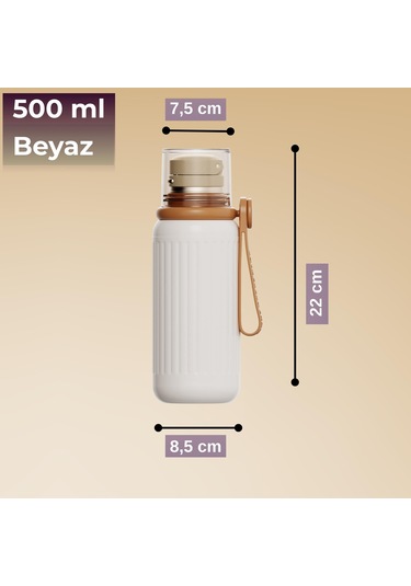 Çift Katmanlı Paslanmaz Çelik Termos 500 Ml Beyaz