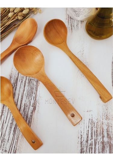 Ahşap Tahta Mutfak Kaşık Seti 4 Parça Kayın, Şimşir Ağacı 4-2