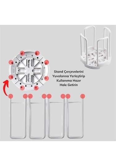 Zmc Bilişim Tabak Bardak Kase Standı Bulaşık Kurutma Tutucu Mutfak Düzenleyici Organizatör Çok Renkli