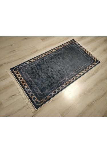 Yamalı Home Style Deri Taban Siyah Gold Sl6802 80X150 Siyah