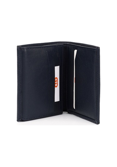 Gönderir Lacivert Hakiki Deri Dikey Cüzdan Lacivert