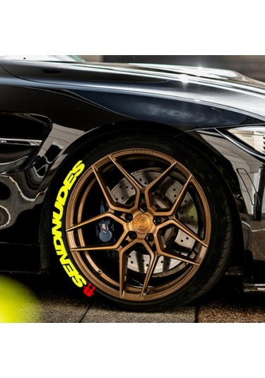 Lastik Yazısı 4X Send Nudes Sarı 1.Sınıf Kalite Solmaz Stıker