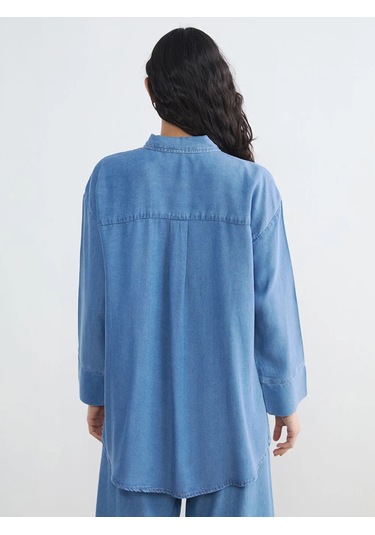 Lc Waikiki İndigo Kadın Jean Gömlek Tunik Indigo