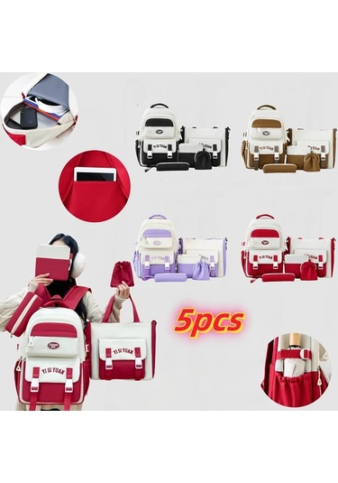 Honeybeeshop Kahverengi Kanvas Preppy Tarzı Pratik Hafif Sırt Çantası Seyahat Alışveriş Ve İş İçin Kahverengi