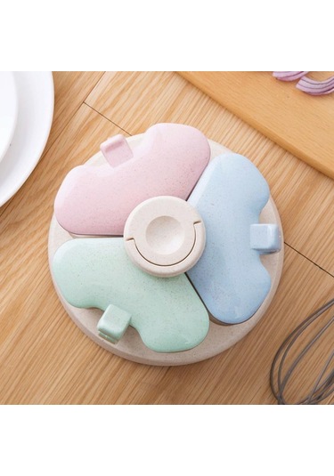 Yeni Ev Biber Organizatör Baharat Tuz Saklama Kabı Pişirme Aracı Masaüstü Buğday Samanı Dayanıklı Baharat Diğer