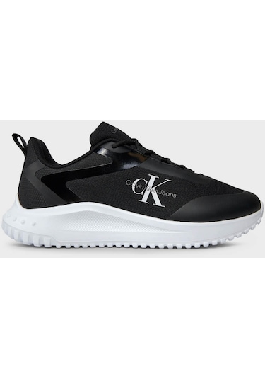 Calvin Klein Logolu Sneaker YM0YM00968 0GM Erkek Ayakkabı Siyah - Beyaz