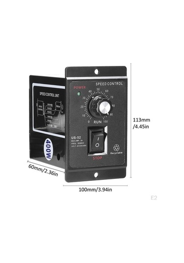 Novahub Türkçe Ac Motor Kontrol Cihazı, 220v 40w, Pwm Fırçalı Değişken Hız Kontrolü
