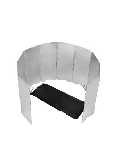 Geeksen Kamp Fırınları İçin 10 Parça Alüminyum Rüzgar Engelleyici, Katlanabilir Taşınabilir, Piknik Ve Açık Hava Pişirme İçin Dayanıklı Rüzgar Koruması Gümüş