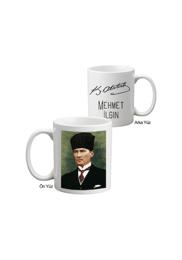 Atatürk Imzalı Isimli Kupa Bardak