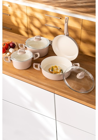 Emsan Crystal 7 Parça Tencere Seti Rosegold Rose Gold