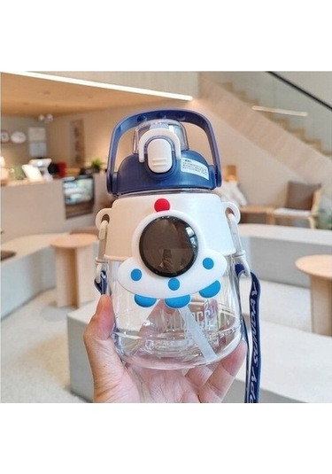 1200ml Astronot Taşınabilir Saman Plastik Su Şişesi 1fe84a Açık Mavi