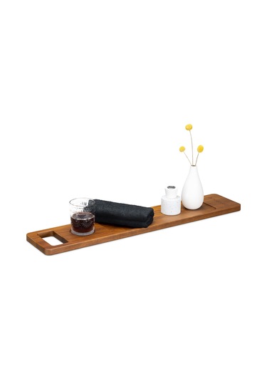 Küvet Tepsisi Banyo Depolama Rafı Ceviz