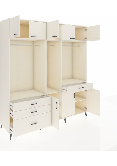 Kronos Dolap 8 Raflı 4 Çekmeceli 3 Askılı 220x59x243 Aytaşı-aytaşı/aytaşı Aytası/aytası