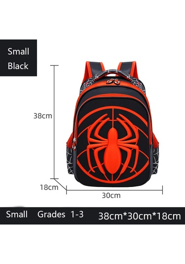 Small--black Örümcek Sırt Çantası Kutusu Seti Boys İçin Okul Siyah