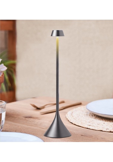 Lexon Steli Shade Led Masa Lambası Metalik Gri
