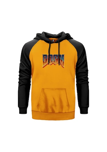 Doom Vintage Sarı Reglan Kol Unisex Sweatshirt Hoodie Sarı