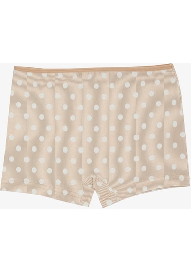 Breeze Kız Çocuk Boxer Puantiye Desenli 5-11 Yaş, Bej-bej Bej