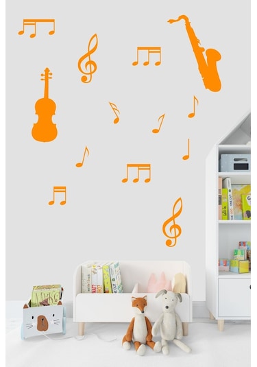 Müzik Ve Notalar Dekortaif Duvar Sticker
