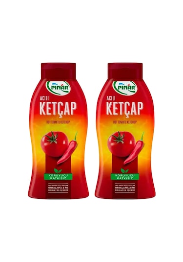Pınar Ketçap 600 Gr Acili X 2 Adet