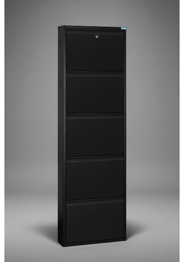 Metal Ayakkabılık 5'li Kilitli Model Siyah