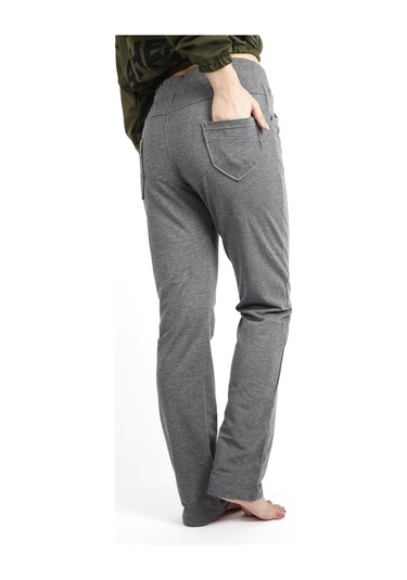 Kadın Gri Ön Arka Cep Gizli İpli Lastikli Rahat Pantolon Eşofman Altı 21kesapant 001