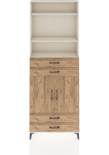 Arges Dolap 5 Raflı 4 Çekmeceli 2 Kapaklı 88x30x243 Aytaşı-çam Aytaşı