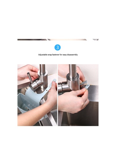 Symbee Mutfak Lavabo Sünger Askısı, Evrensel Sabitleme, Hijyenik Saklama, Gri Renk, 15x5x12 Cm Gri