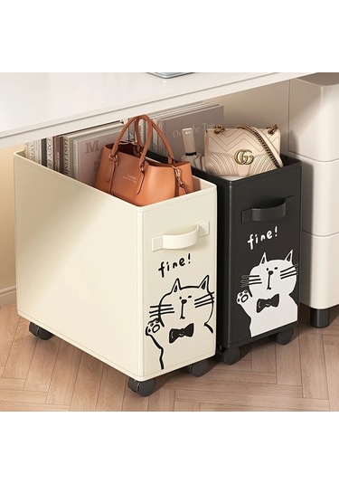 Xuweiwei Masa Altı Tekerlekli Çekmece - Mobil Ofis Organizasyonu İçin Krem Beyaz Krem Beyaz