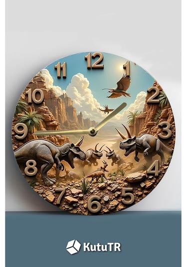 Sessiz Yuvarlak Ahşap Duvar Saati, Kuvars Hareketli 3d Görünümlü 2d Saat Sdw107 Renkli