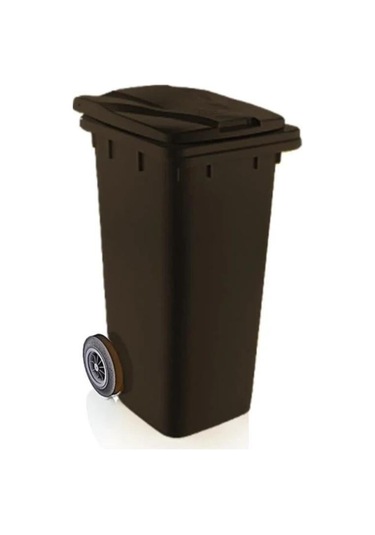 Omnipazar Sy-6505 Tekerlekli Kapaklı Plastik Çöp Konteyneri 120 Lt Siyah