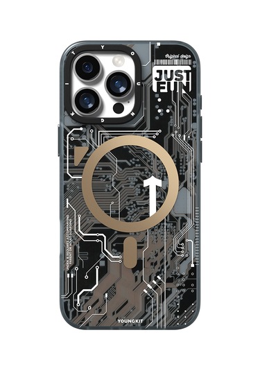 İphone 16 Pro Max Kılıf Magsafe Uyumlu Kamera Denetim Butonlu Youngkit Technology Serisi Kapak Gold