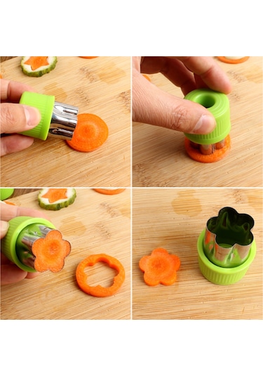 Ximistore9 20 Parça Paslanmaz Çelik Sebze Meyve Kesme Kalıbı - 9 Büyük + 11 Küçük Şekilli Mutfak Aleti Seti Çok Renkli
