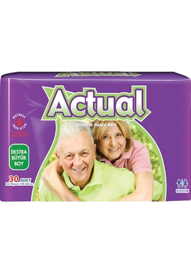 Actual Yetişkin Hasta Bezi Extra Büyük Boy XL 30'Lu
