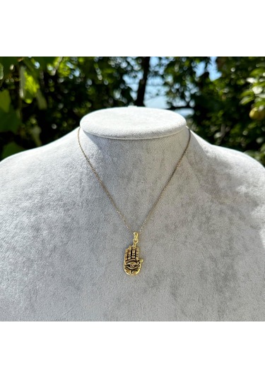 925 Ayar Gümüş Hamsa Kolye Ucu - El Yapımı Kolye Gümüş