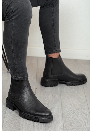 D111 Garantili Ürün Soğuk Geçirmez Ortopedik Erkek Kışlık Bot Siyah