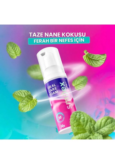 Splat Diş Ve Diş Telleri Için Beyazlatıcı Ağız Temizleme Köpüğü Nane Aromalı 3'ü 1 Arada 50 Ml